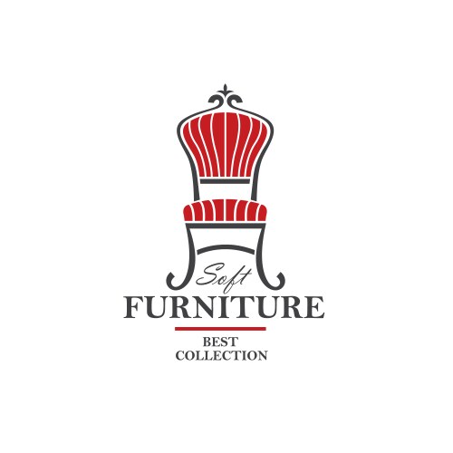 soft furniture label vector image