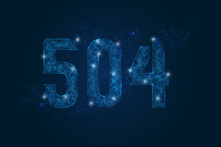 Abstract isolated blue image of http error 504 vector image