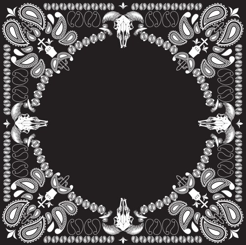 Bandana clipart black and white silk Royalty Free Vector