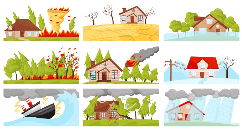 Natural Disaster Set vector image