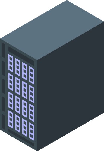 Modern server rack unit storing and processing vector image