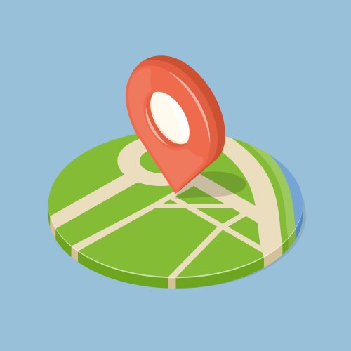 Red pointer on map gps navigation concept icon vector image