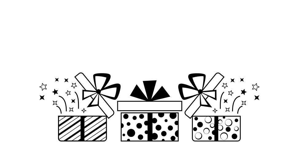 Seamless long banner with hand drawn gift boxes Vector Image