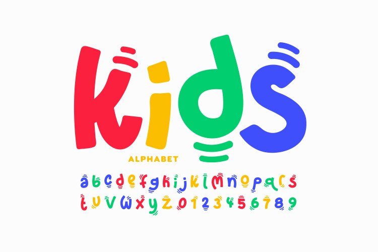 Kids style playful font Royalty Free Vector Image