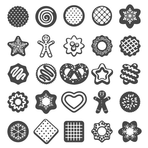 Christmas Cookies Black and White Vector Images (over 7,800)