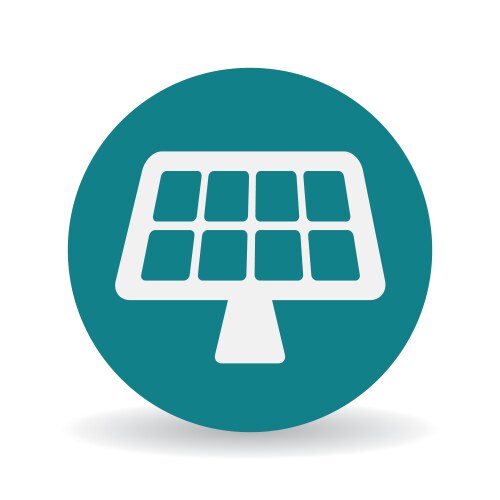 Solar cell panel and sun green energy icon filled Vector Image