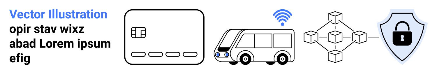 Smart bus system integrating iot and blockchain vector image