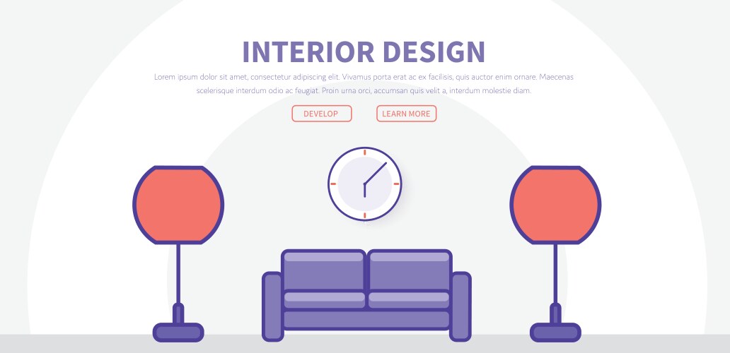 Template header with buttons for web site vector image