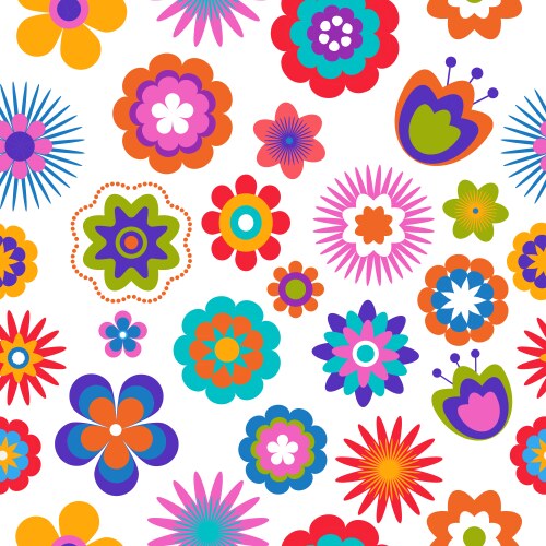 Seamless retro flower pattern Royalty Free Vector Image