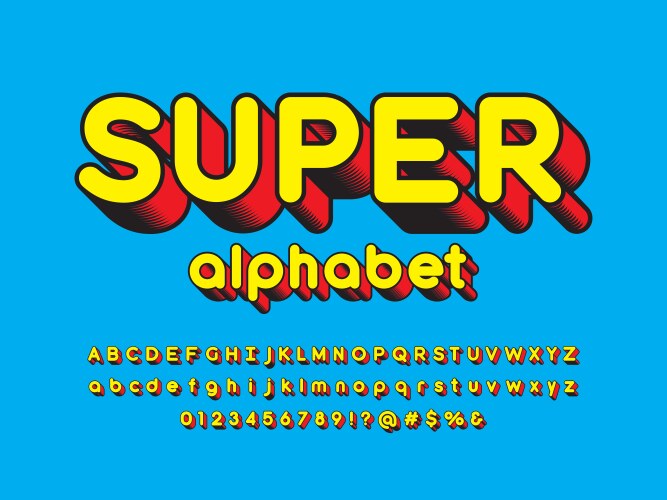 Superhero Comic Font Vector Image