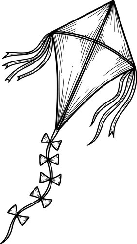 Flowing Ribbon Beach Kite Vector Image