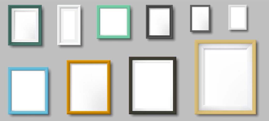 Realistic photo frame square and rectangular vector image