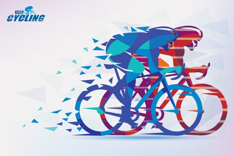 Cycling race stylized background cyclist Vector Image