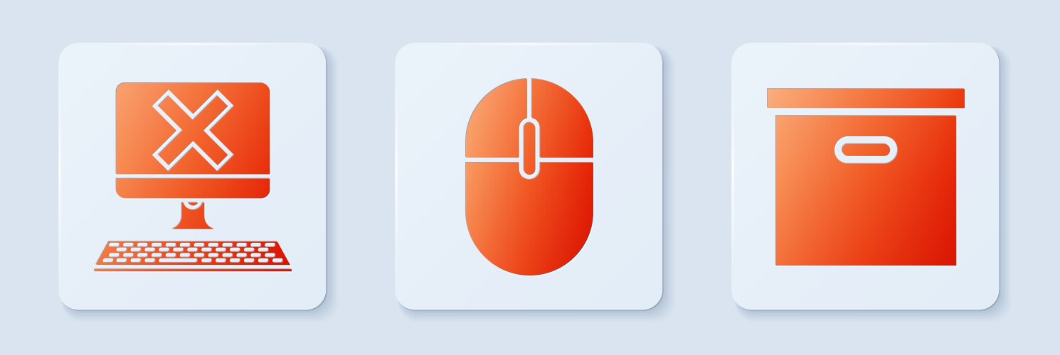 Set computer mouse with keyboard and x vector image