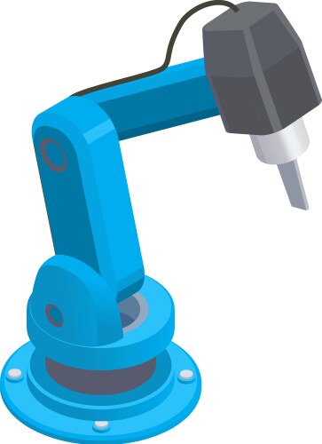 Automated screw arm composition vector image