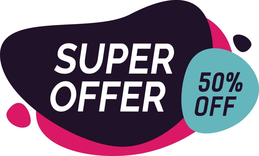 Super offer fifty percent off lettering vector image