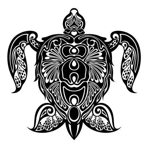 Maori style turtle tattoo Royalty Free Vector Image