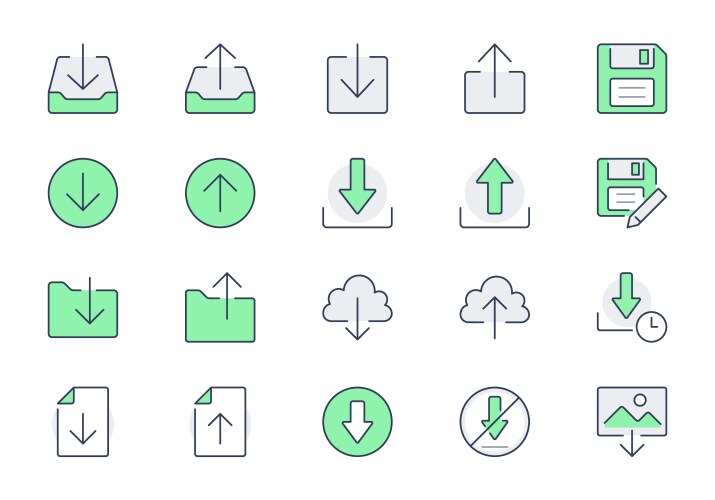 Settings line icons include Royalty Free Vector Image