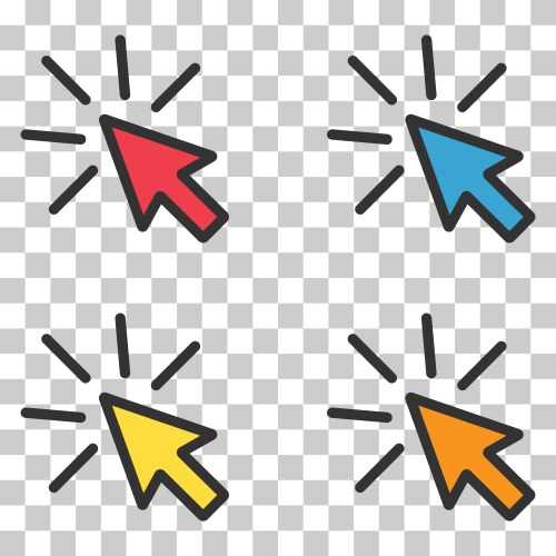 Set of click arrow mouse icon web button cursor vektorbild