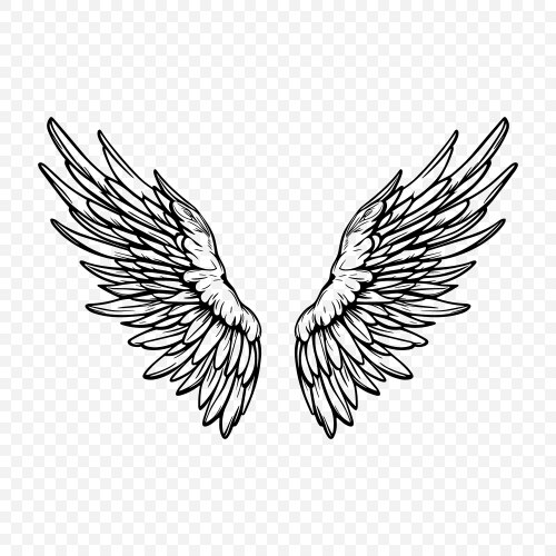 Vintage Black Angel Wings Icon Vector Image