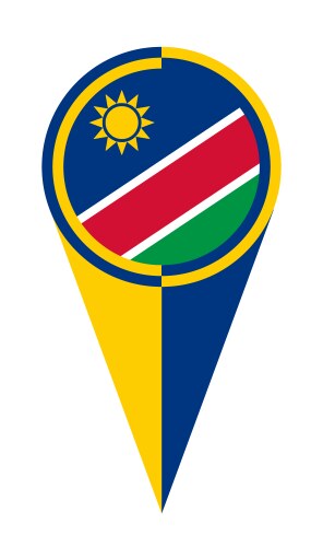 Namibia map pointer location flag vector image