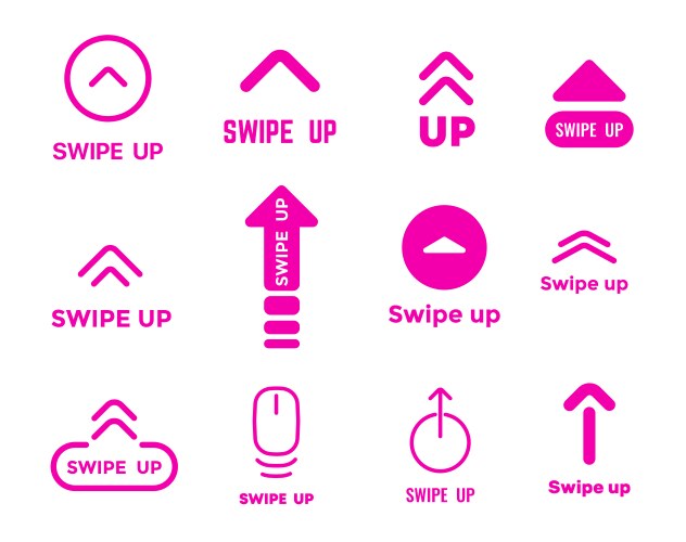 Swipe up icons scroll and drag arrow buttons vector image