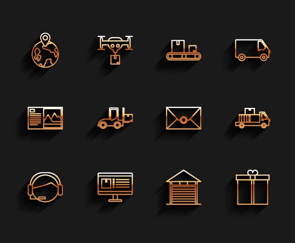 Set line support operator in touch computer vector image