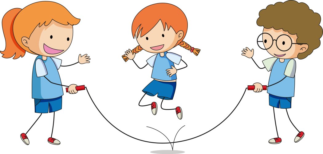 Boys are playing jumping rope Royalty Free Vector Image