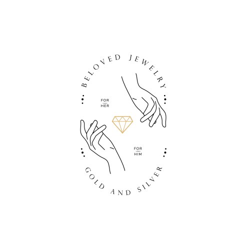 Hand line logo gesture Royalty Free Vector Image