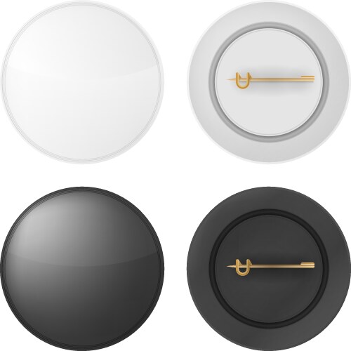 Template blank white button badge Royalty Free Vector Image