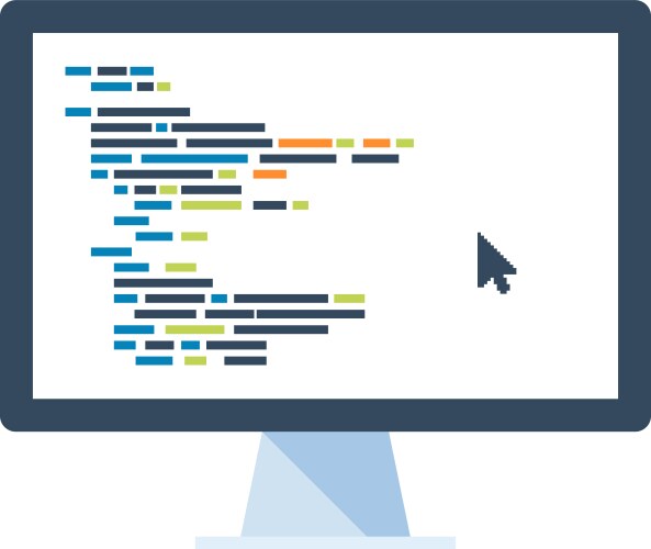 Program coding flat web icon concept vector image