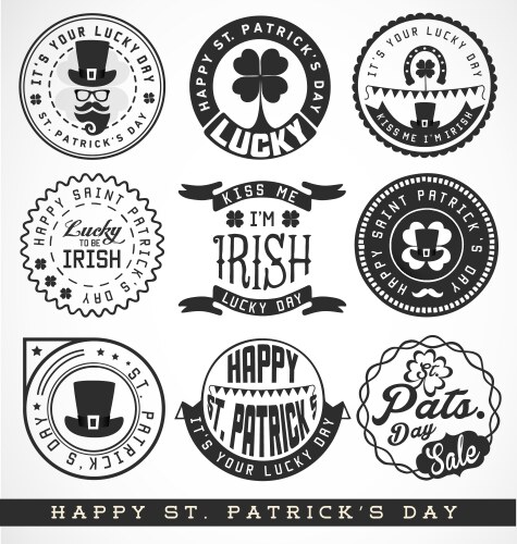 Saint patrick typographical design elements Vector Image