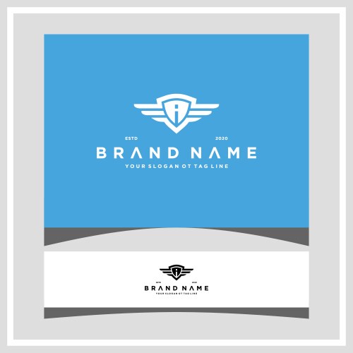Creative letter s shield wing logo design concept Vector Image