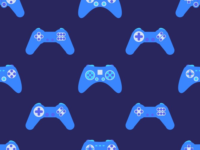 Joystick seamless pattern game controller vector image