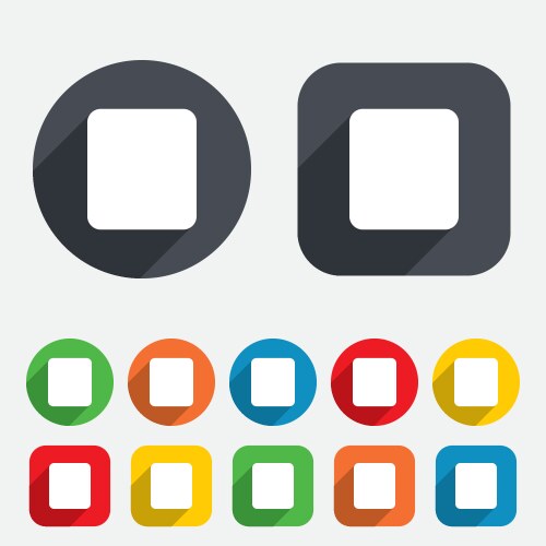 Stop sign icon player navigation button vector image