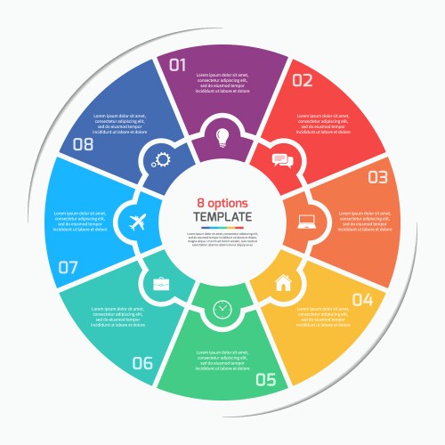 Flat style pie chart circle infographic template Vector Image