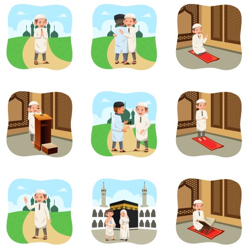 Muslim and sign Royalty Free Vector Image - VectorStock