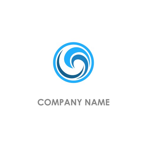 Water wave abstract ocean logo Royalty Free Vector Image