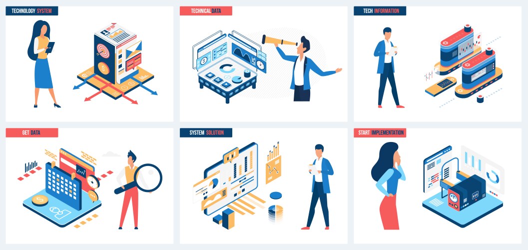 System Implementation & Data Analysis vector image