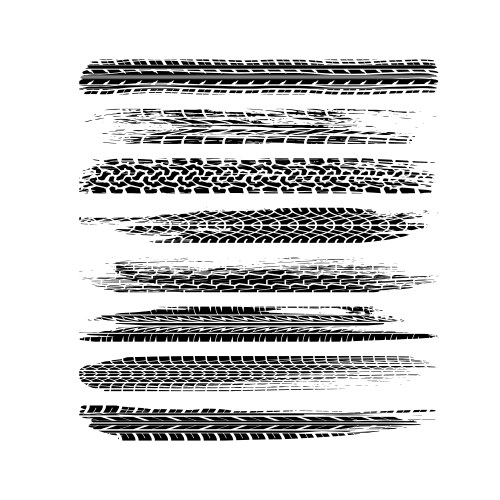 Bumpy Track Vector Brushed grunge tire tracks set Royalty Free Vector Image