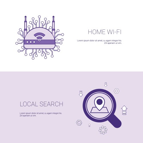 Home wifi and local search concept template web vector image