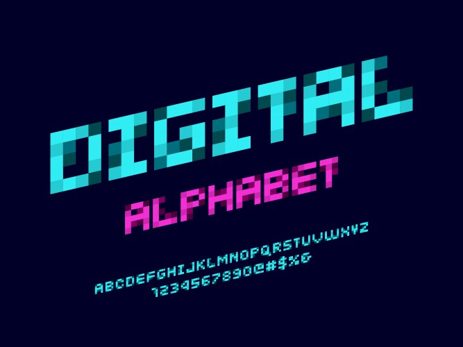 pixel font vector image