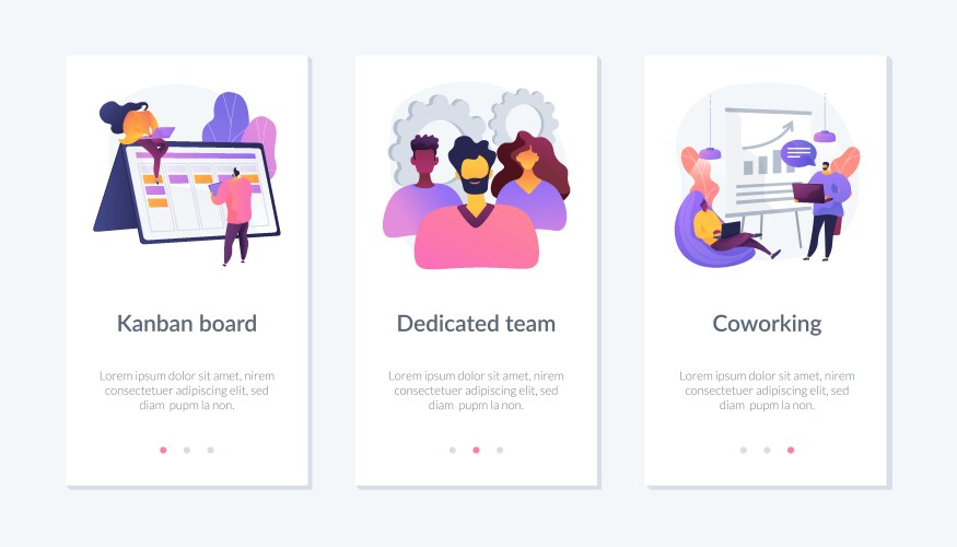 Agile project development app interface template vector image