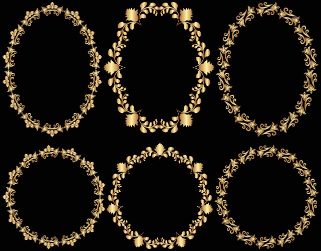 Gold vintage design elements corners and borders Vector Image
