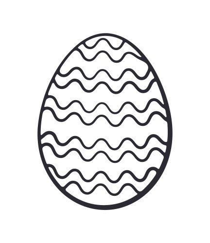 Hand-Drawn Easter Egg with Zigzag Pattern Vector Image