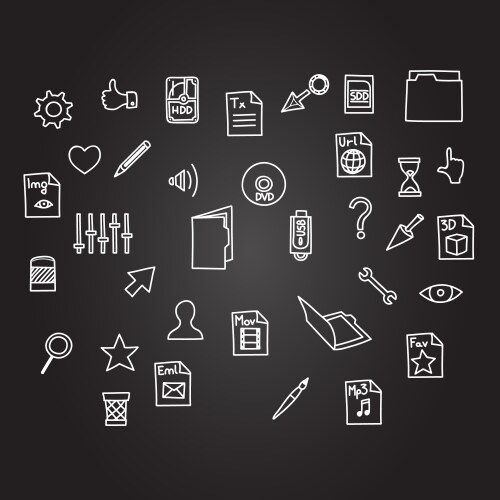 Misc file and cursor computer technology icon vector image