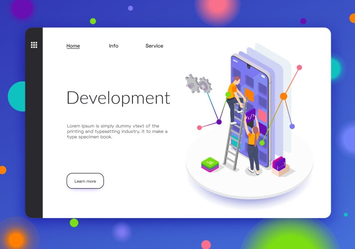 programming coding development isometric banner vector image