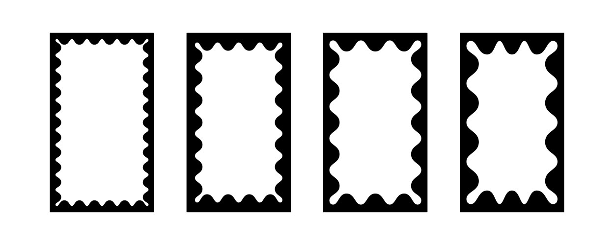 Cloudy wave curve edge frame wavy scalloped vector image