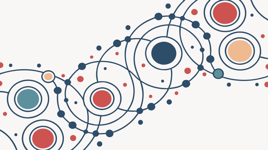 Dynamic intersecting circles abstract pattern vector image