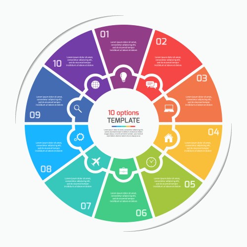 Flat style pie chart circle infographic template Vector Image